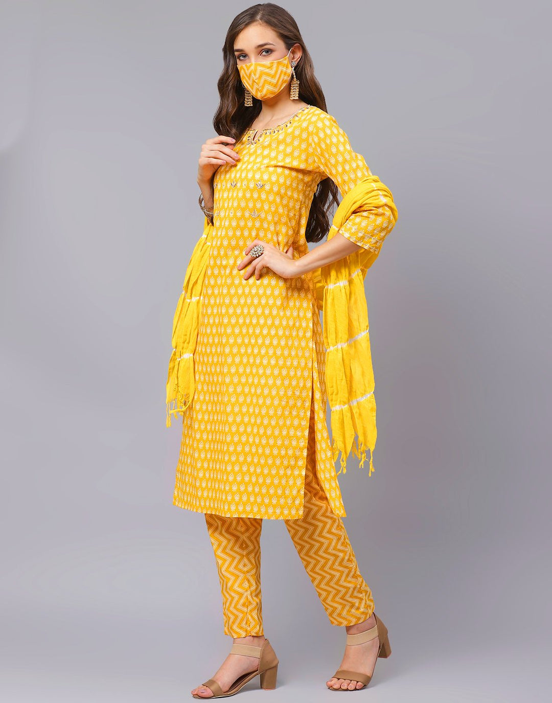Straight Cotton Printed Salwar Kameez Stitched Suit