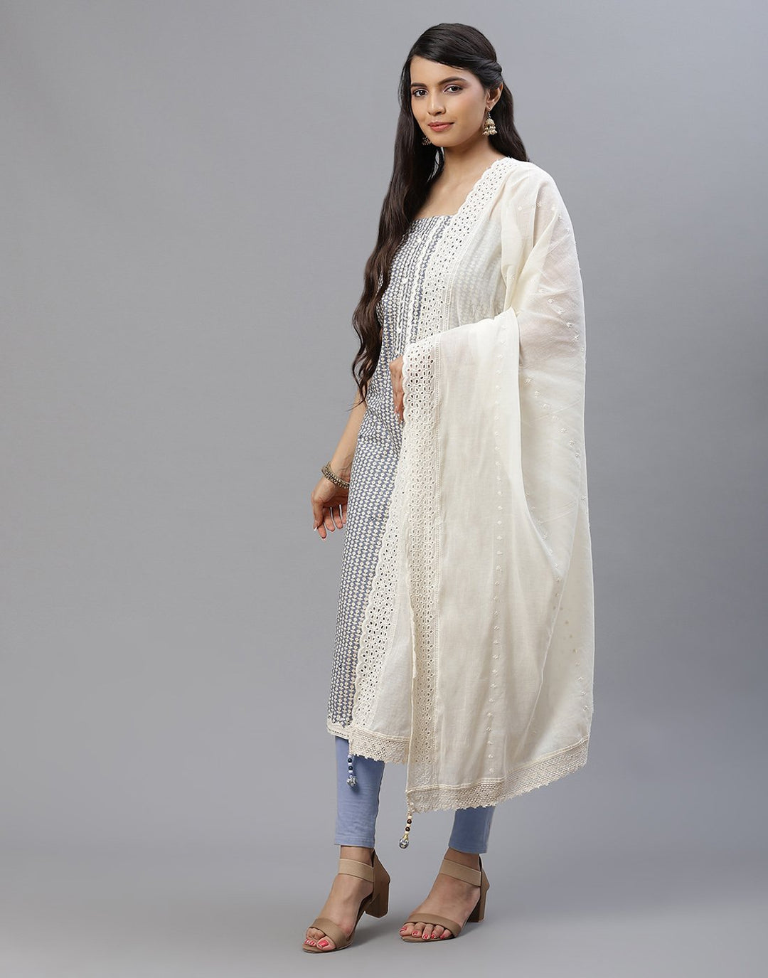 Printed Cotton Suit Piece With Dupatta