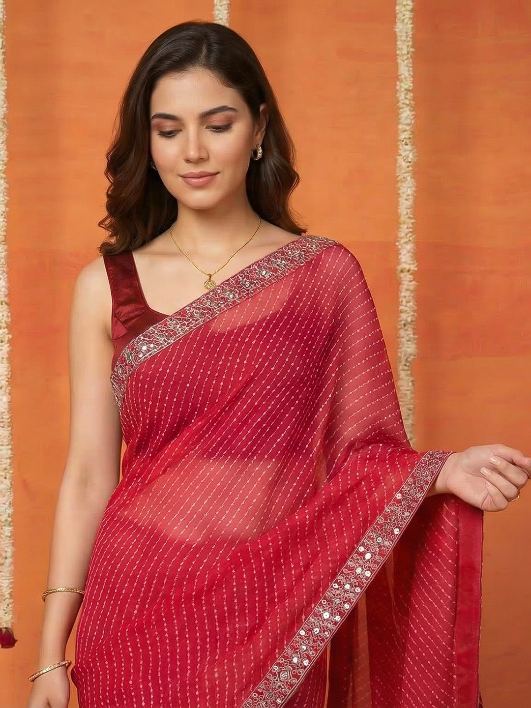 Embroidered Art Silk Saree