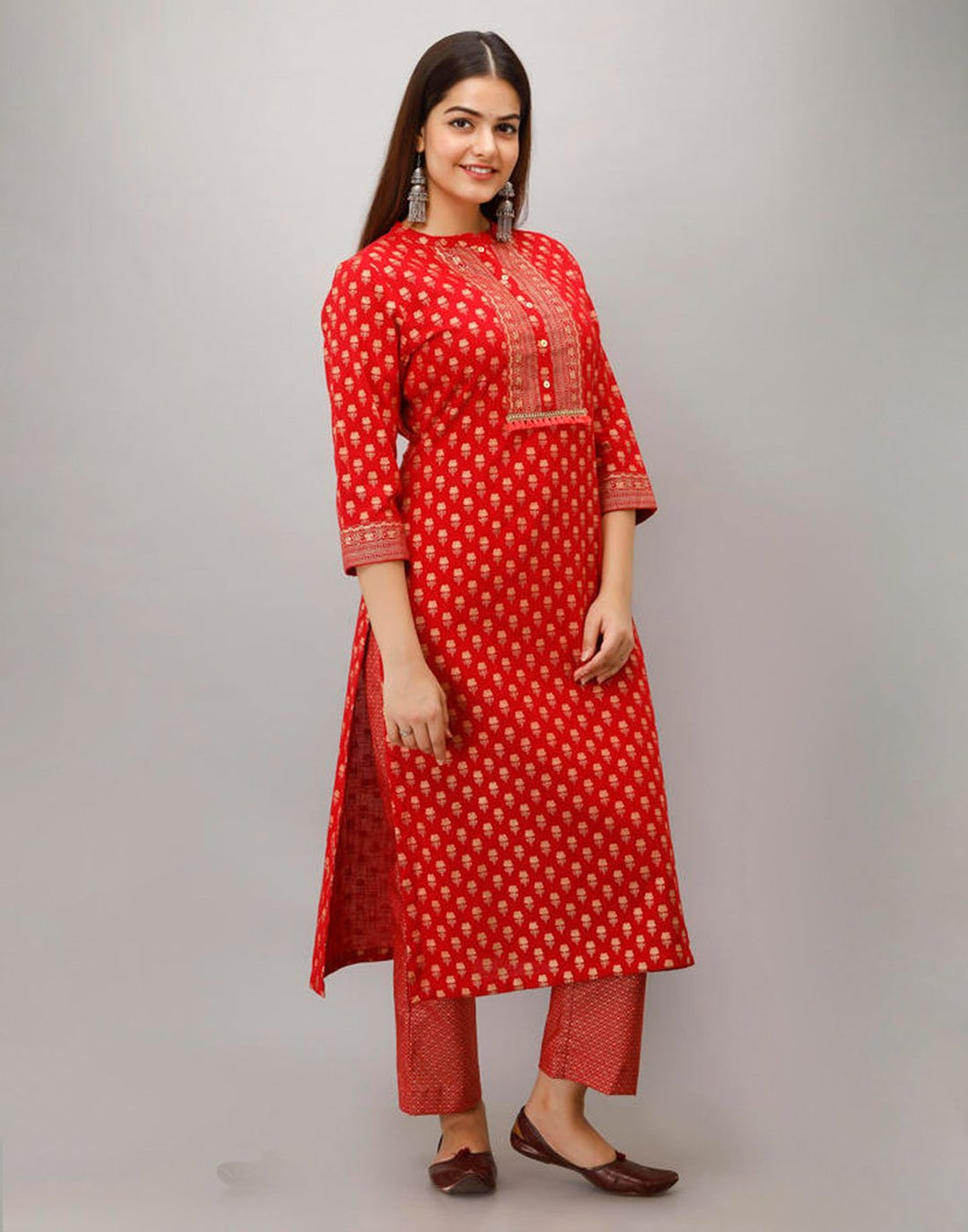 Printed Cotton Kurti With Pant
