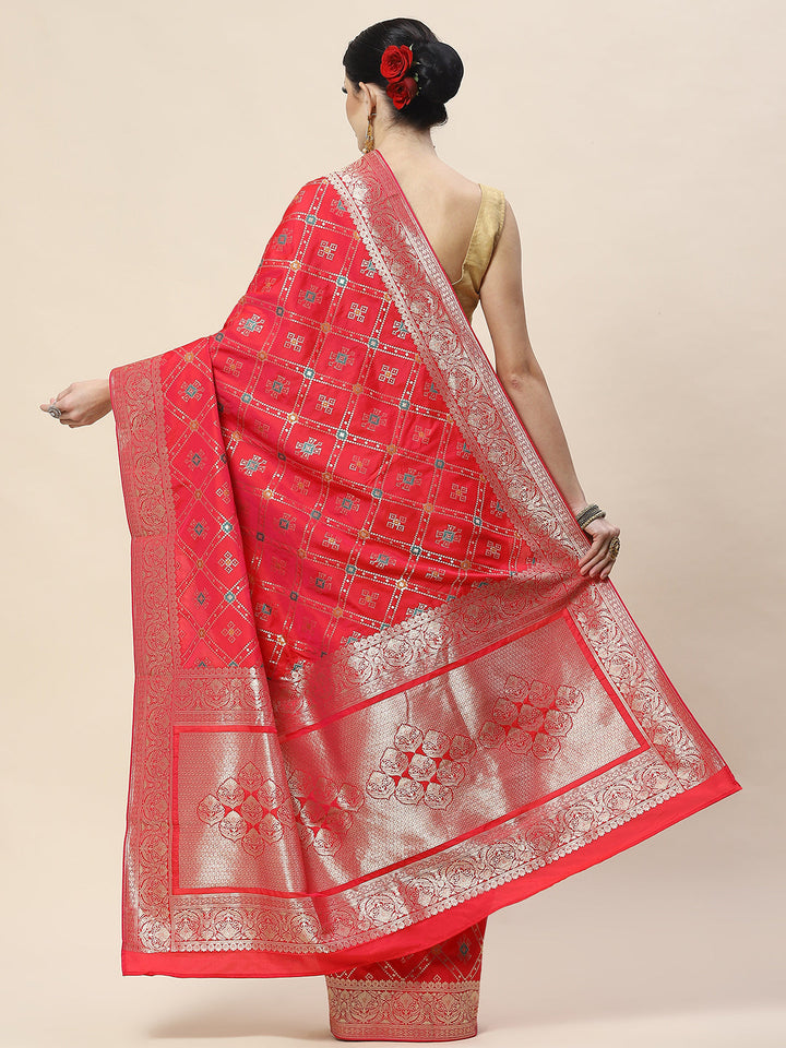 Zari Jaal Woven Art Silk Banarsi Saree