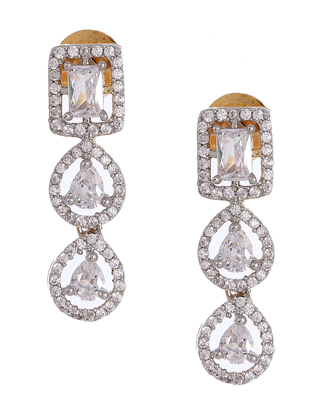 Gold And Silver Plated Necklace With Earrings