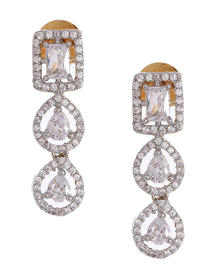 Gold And Silver Plated Necklace With Earrings