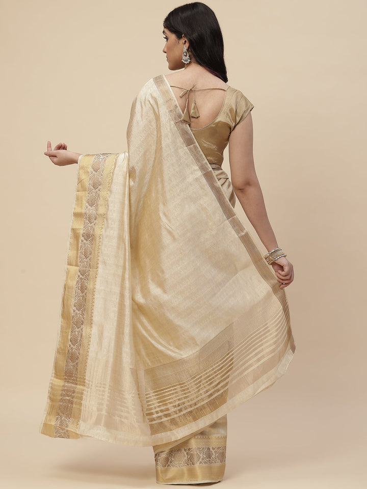 Plain Zari Border Handloom Woven Saree