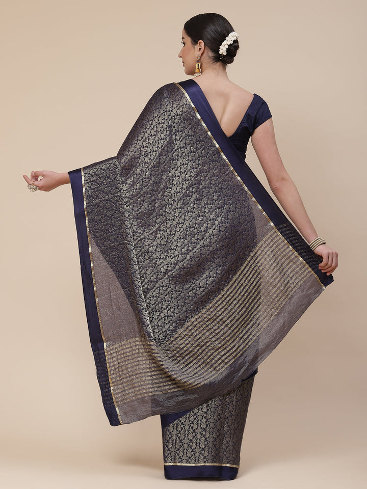 Light Brocade Georgette Plain Saree