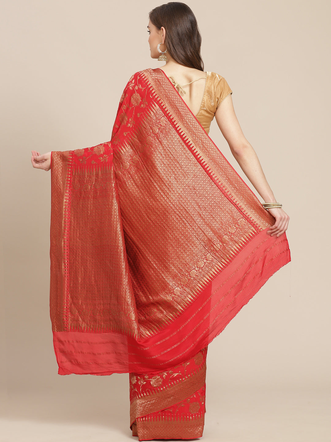 Zari Jaal Crepe Saree