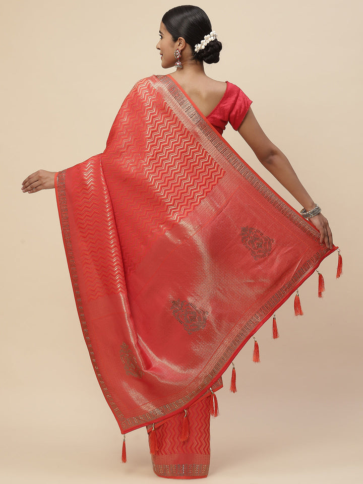 Zari Jaal Handloom Woven Saree