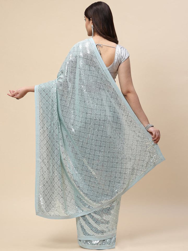 Sequin Embroidered Georgette Saree