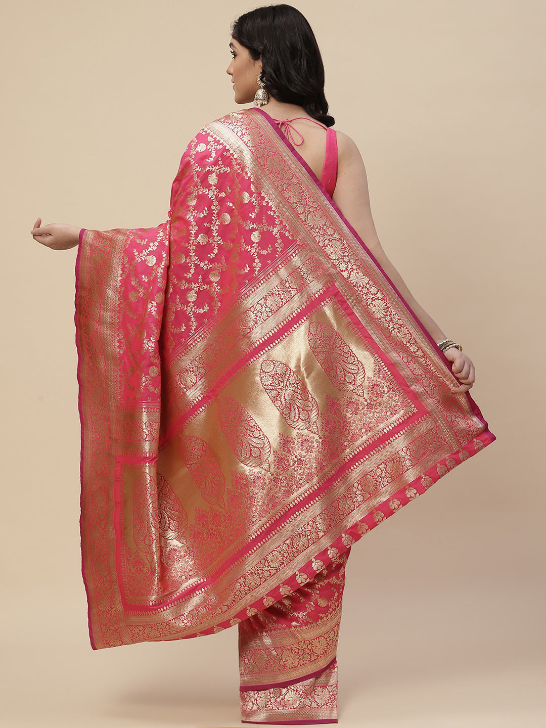Zari Jaal Banarasi Woven Saree