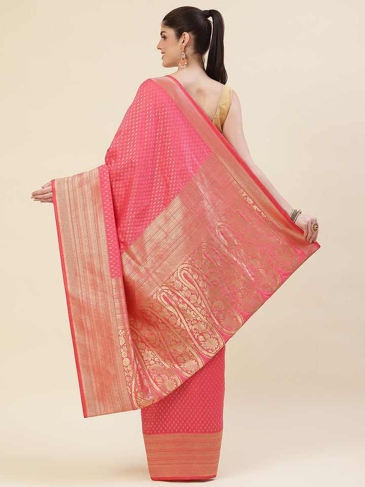 Zari Border Booti Handloom Woven Saree