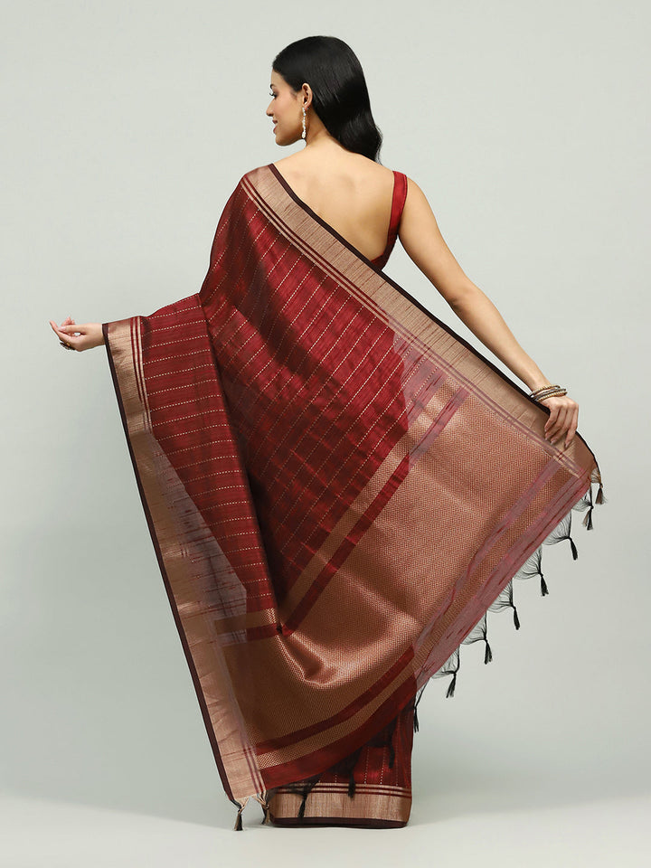 Embroidered Border Booti Art Silk Saree