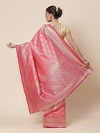 Floral Zari Jaal Banarsi Woven Saree