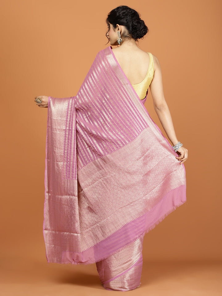 Zari Border Woven Georgette Saree