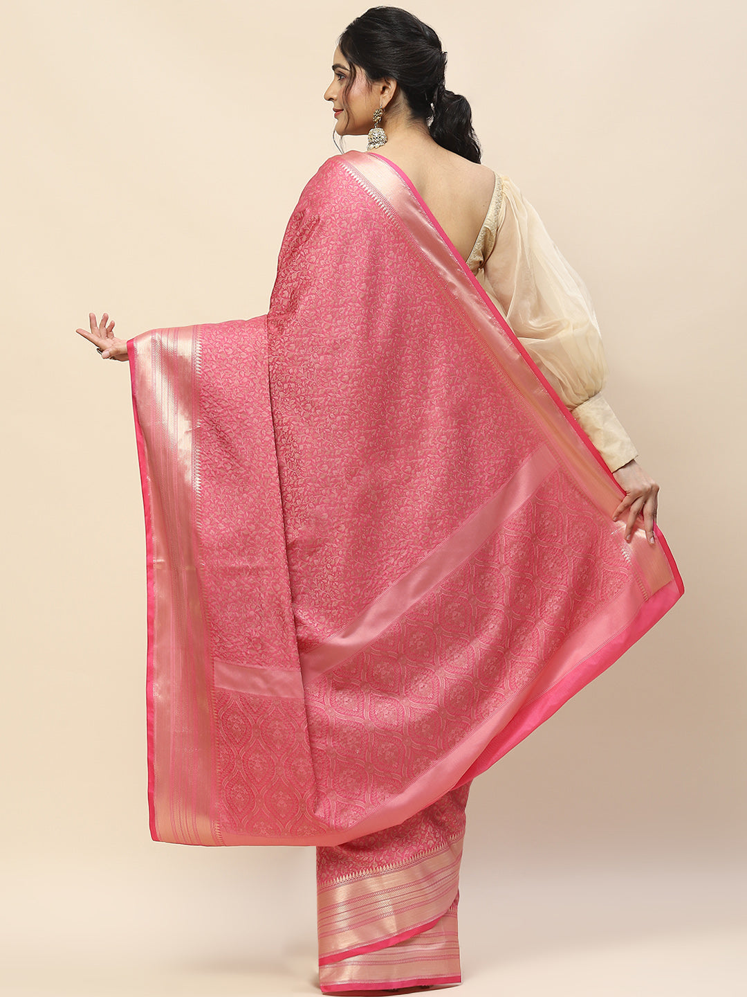 Resham Zari Border Woven Cotton Saree