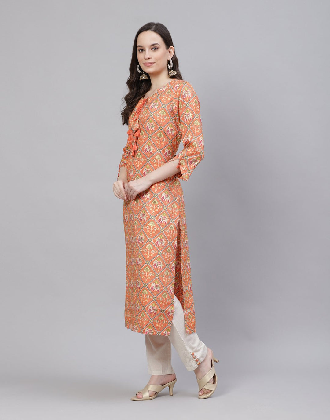 Printed Cotton Kurti With Pant