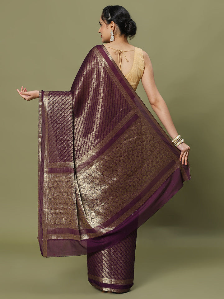 Zari Jaal Woven Crepe Saree