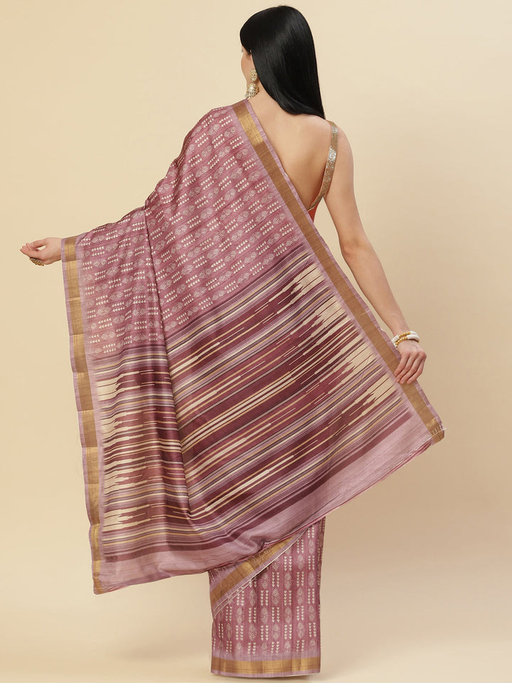 Printed Booti Tussar Saree