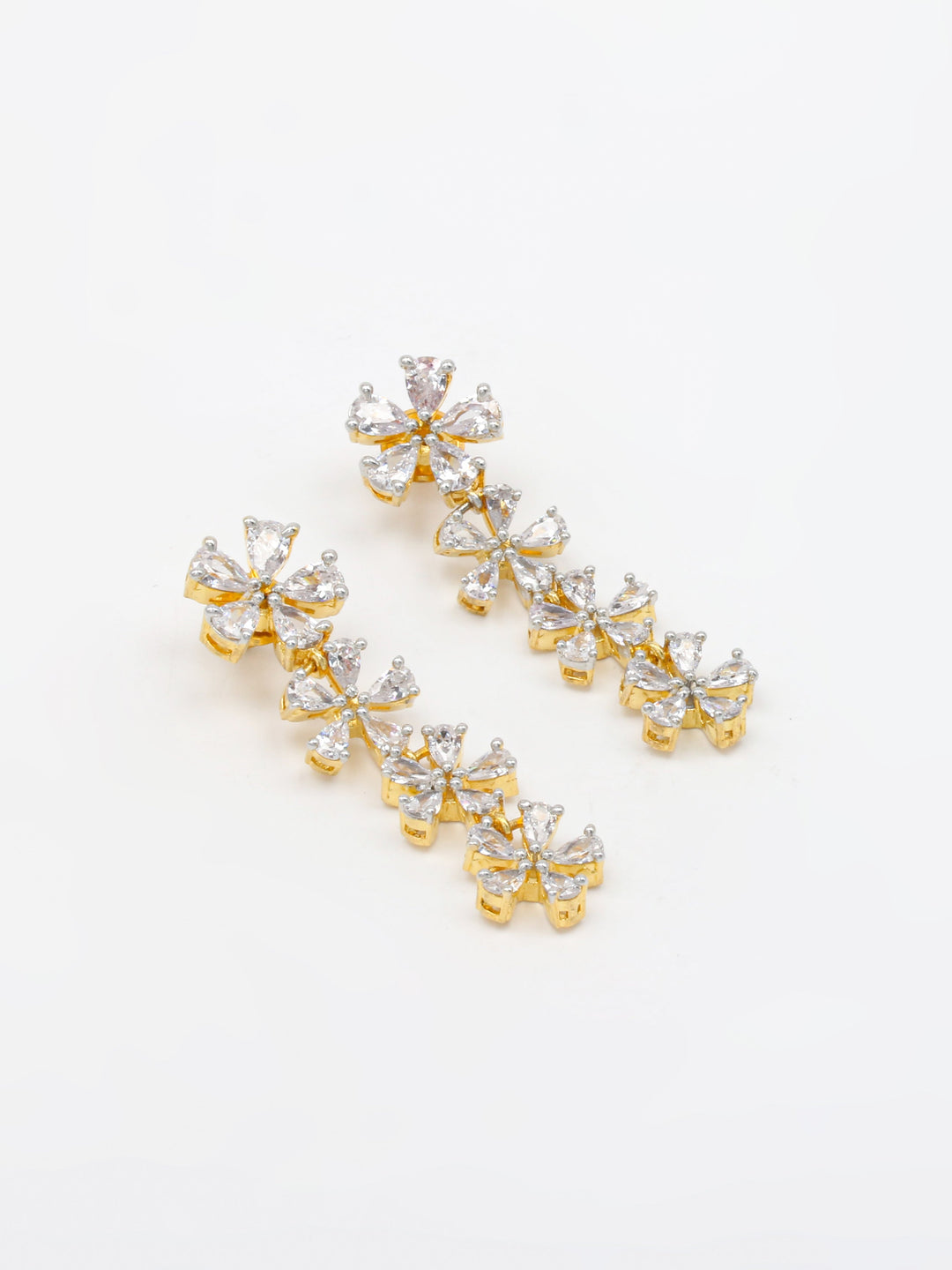 Gold &amp; White Drop &amp; Dangler Earrings