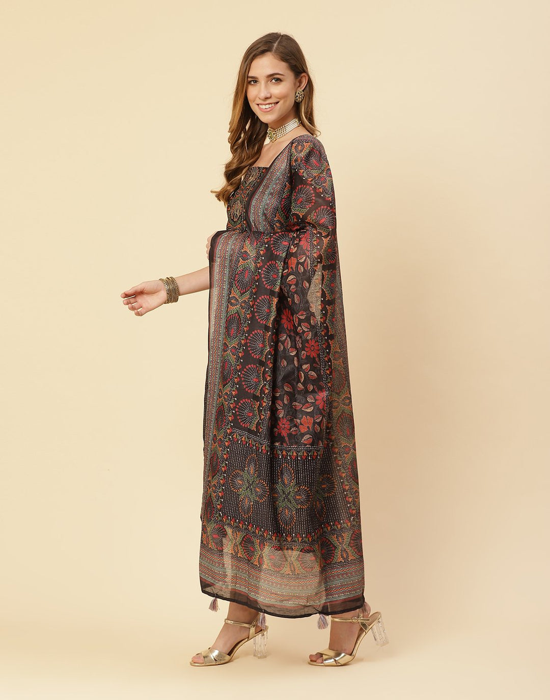 Printed Chanderi Suit Piece