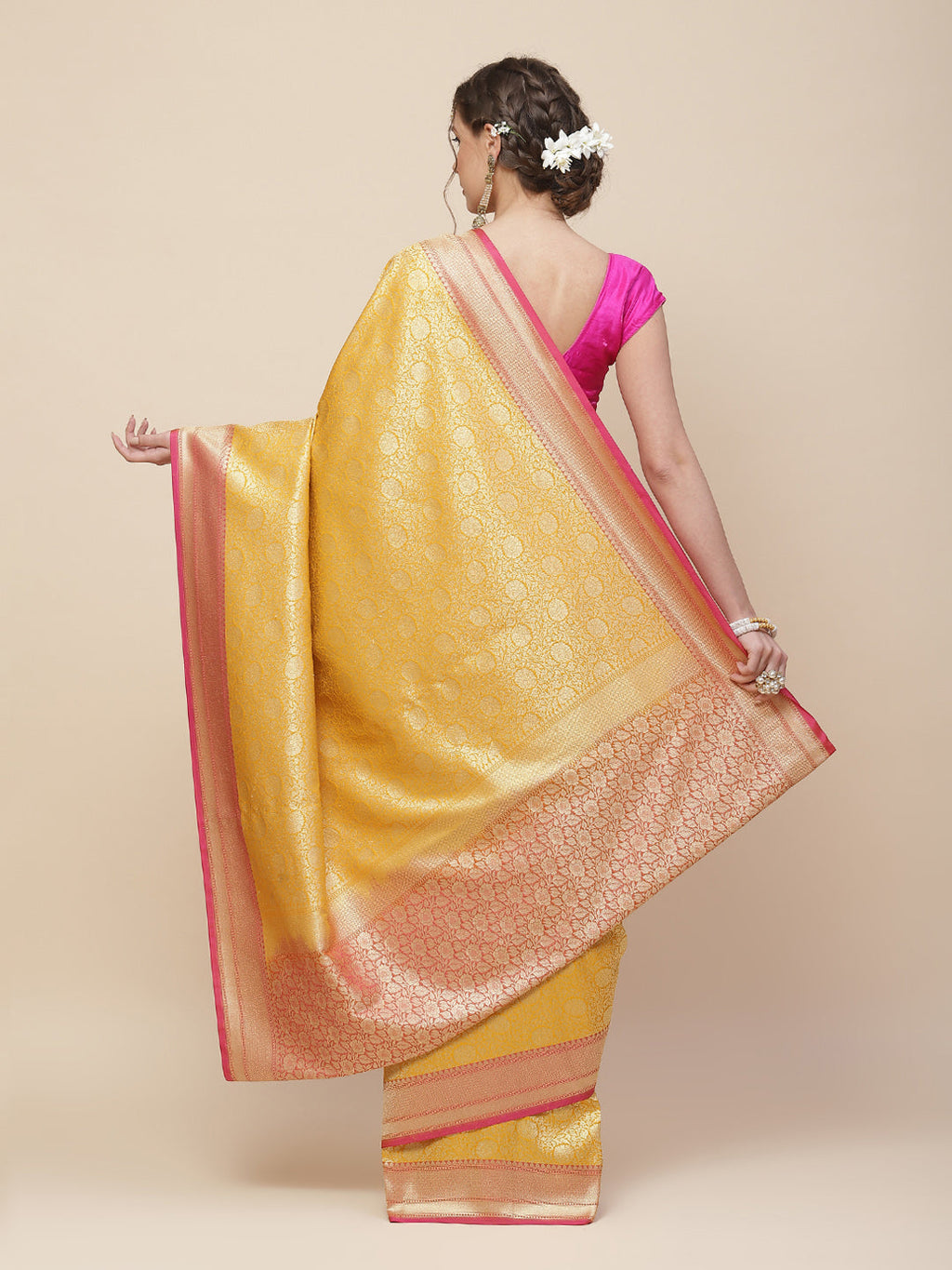 Zari Jaal Banarasi Woven Saree