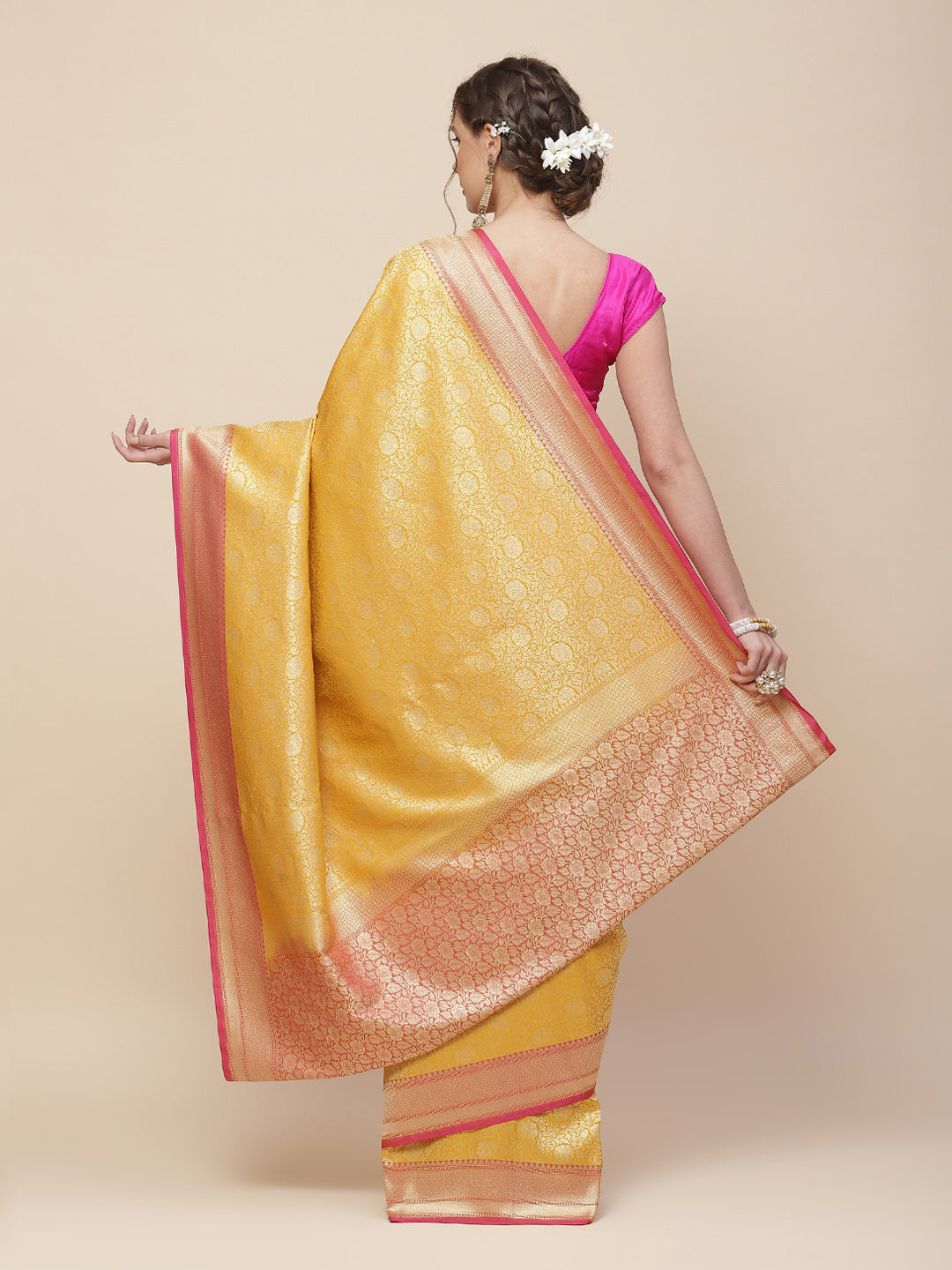 Zari Jaal Banarasi Woven Saree