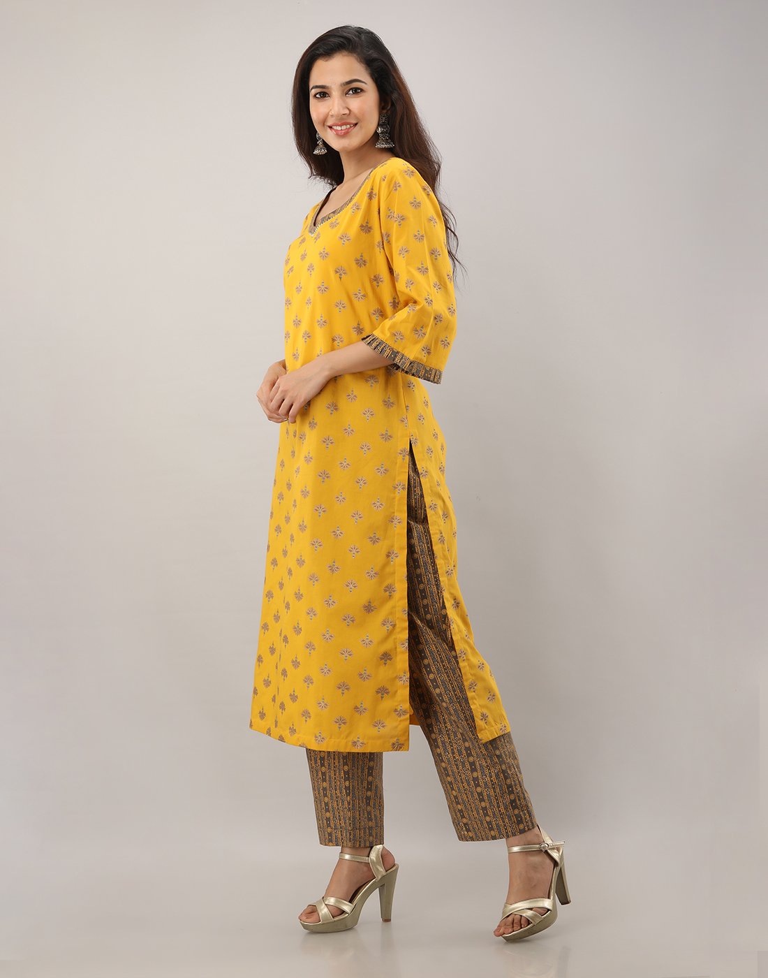 Printed Cotton Kurti With Pant