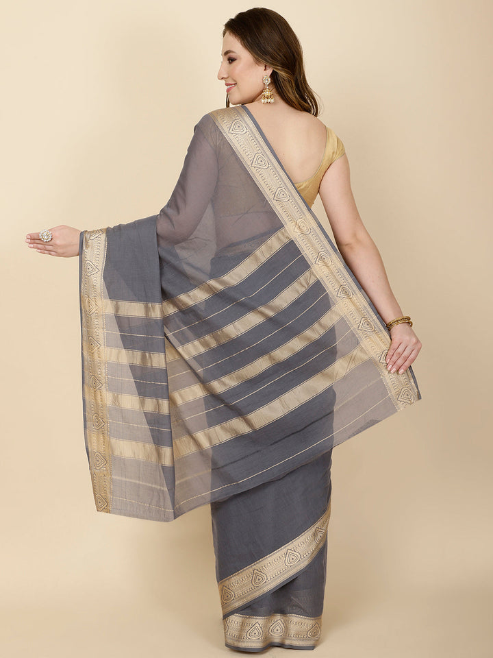 Resham Border Woven Cotton Saree