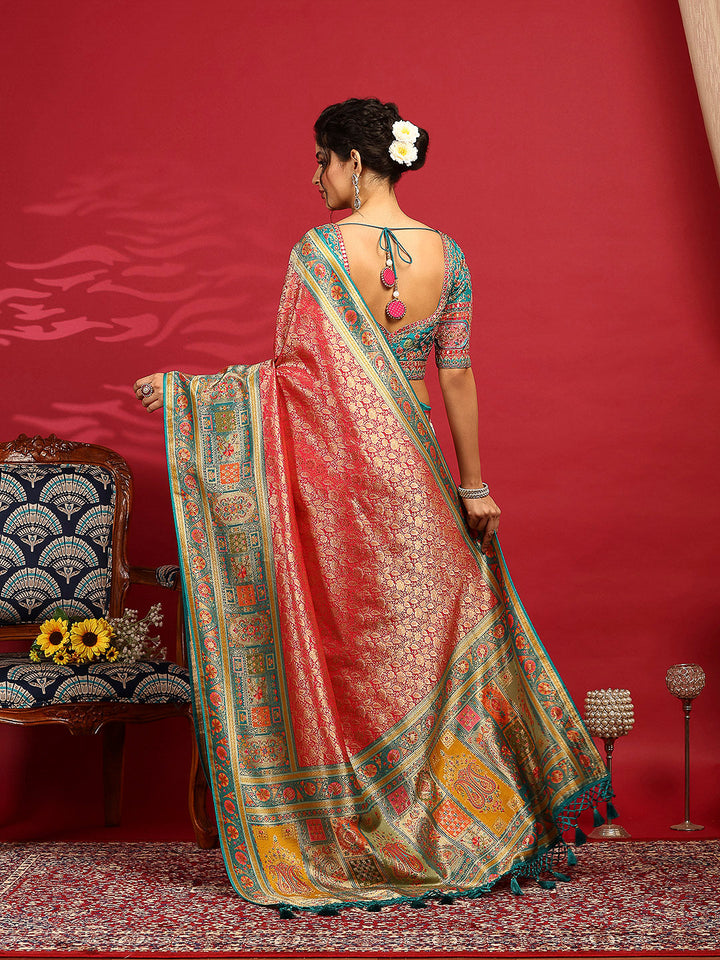 Embroidered Dola Silk Saree