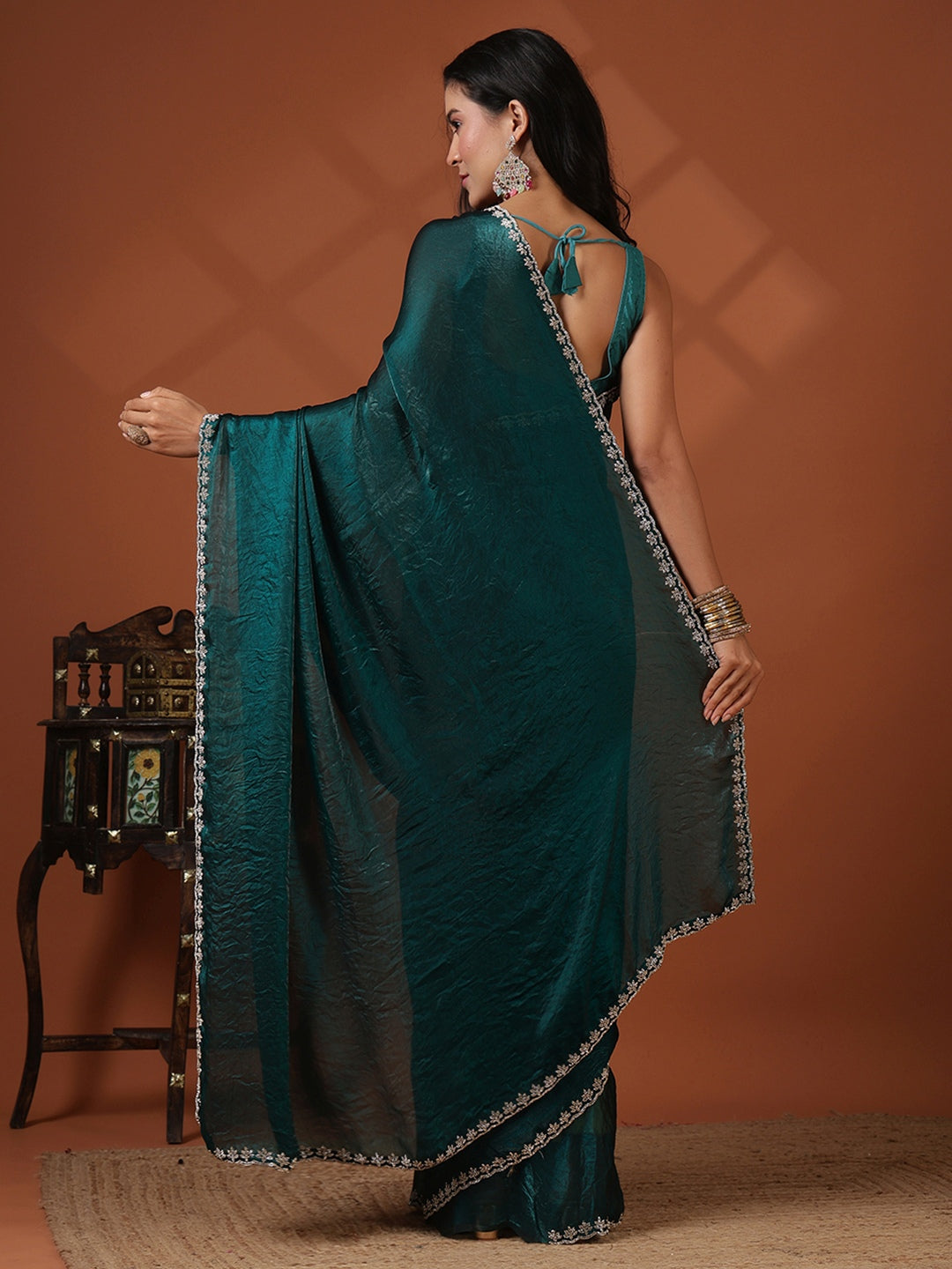Embroidered Organza Saree