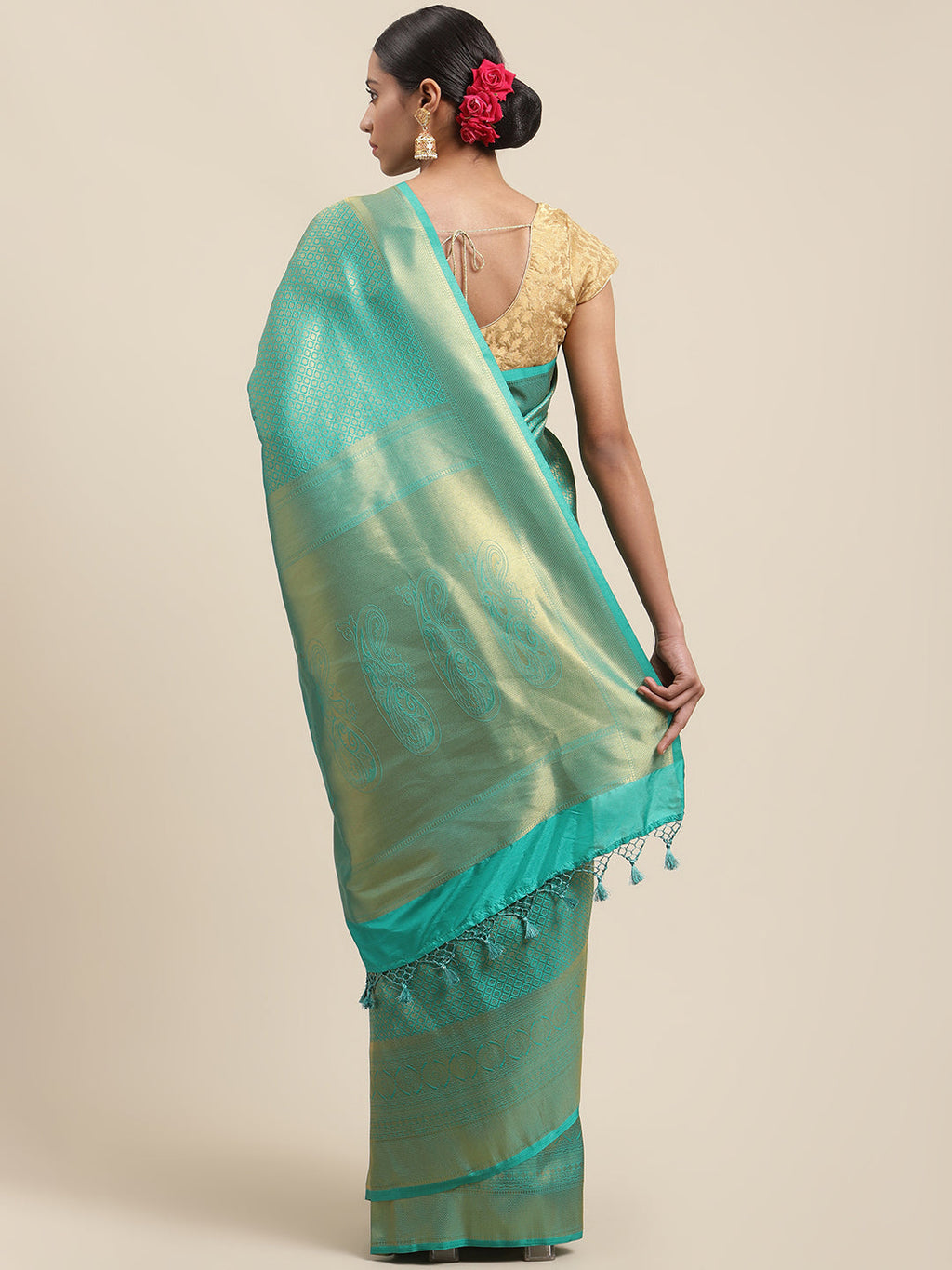 Brocade Zari Jaal Art Handloom Woven Saree