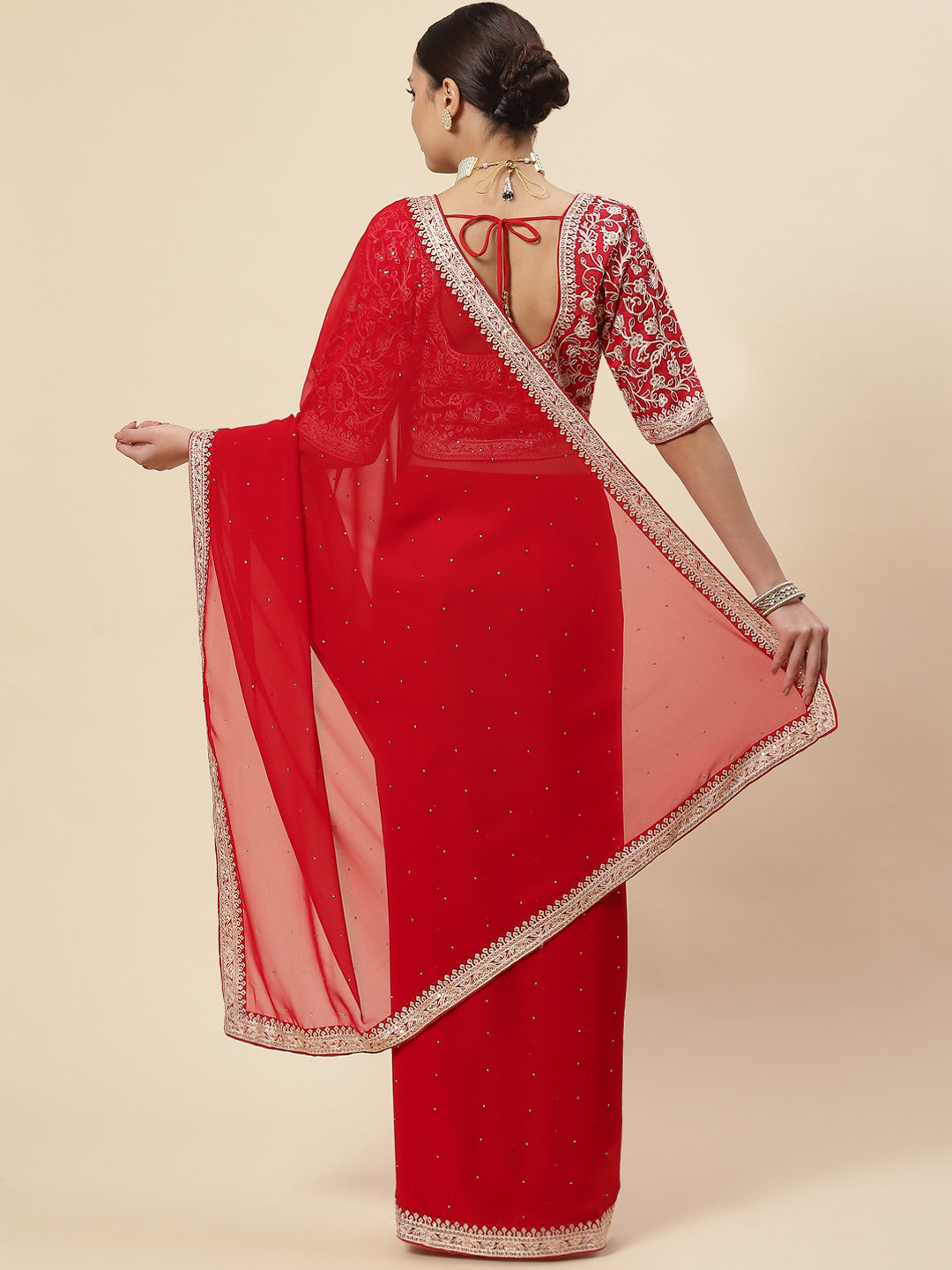 Embroidered Georgette Saree