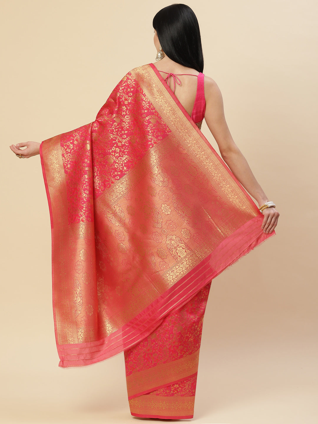 Zari Jaal Handloom Woven Saree