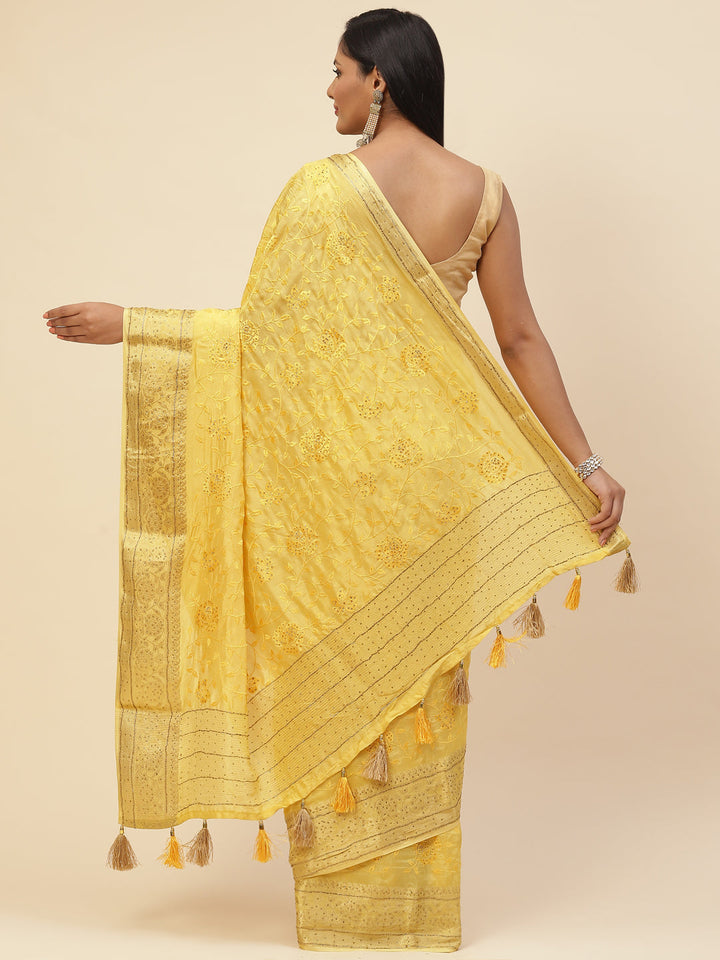 Swarovski Embroidered Handloom Saree
