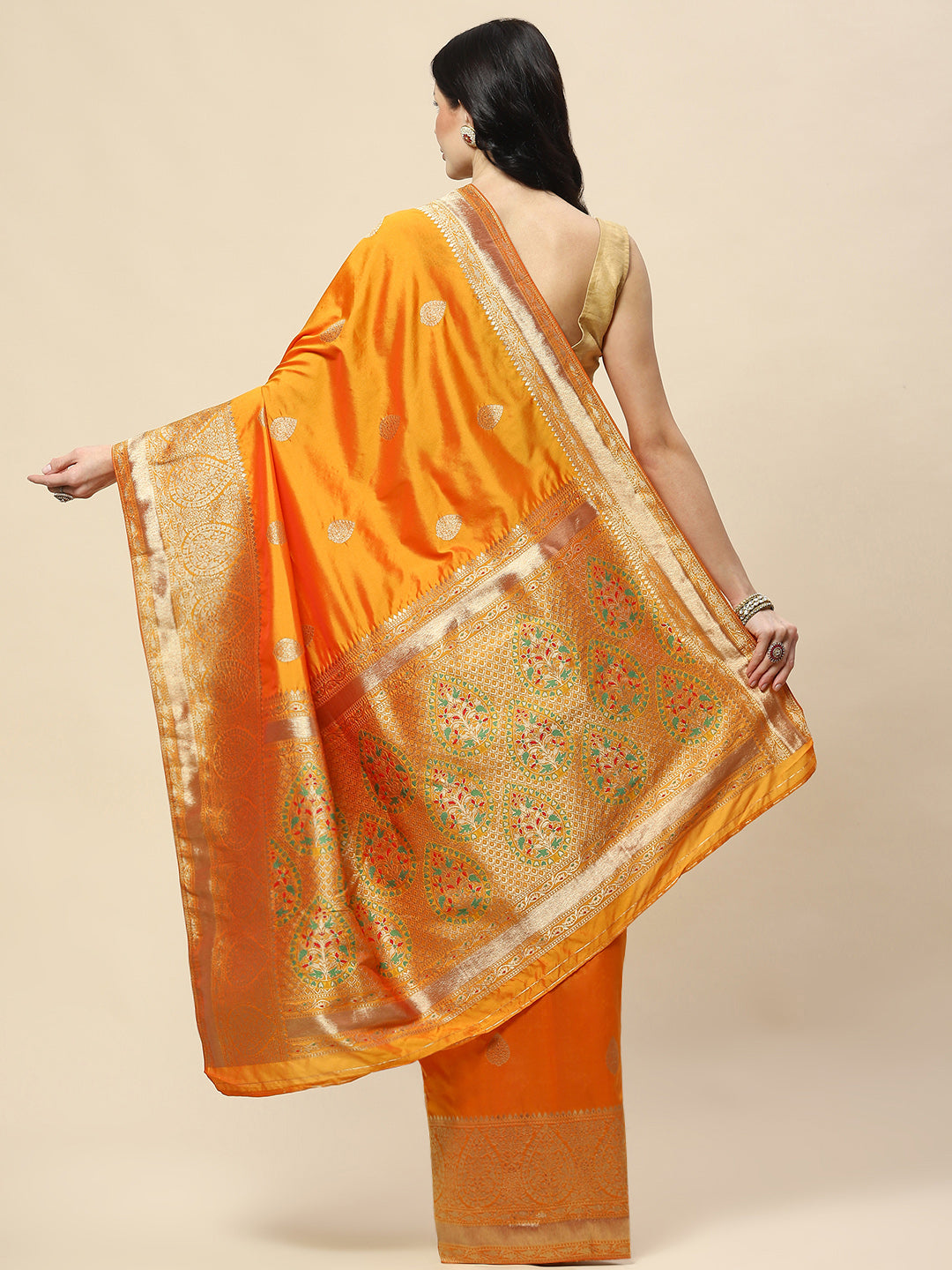 Zari Booti Woven Art Silk Banarsi Saree