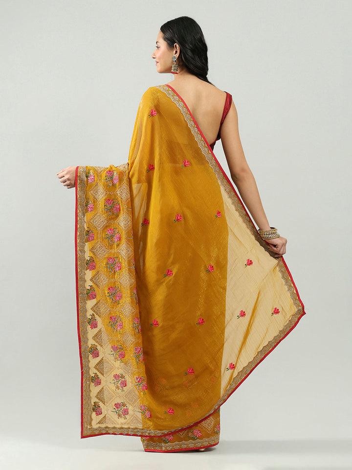 Embroidery Border Organza Saree