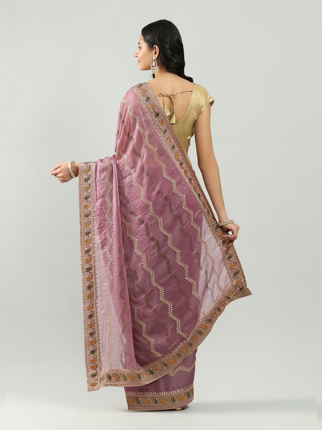 Embroidery Border Organza Saree
