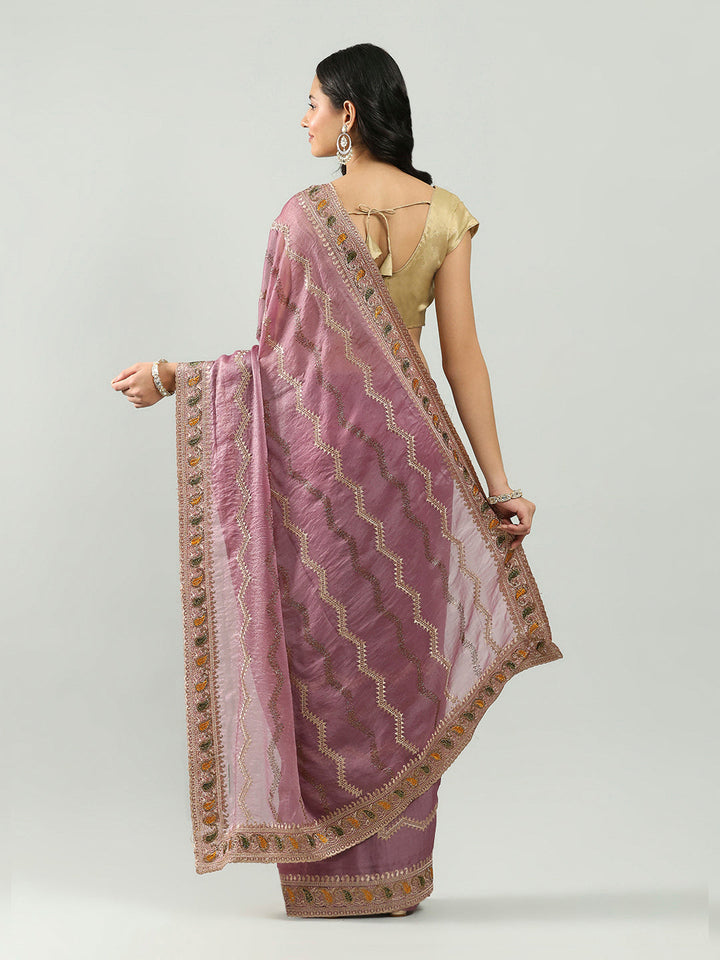 Embroidery Border Organza Saree