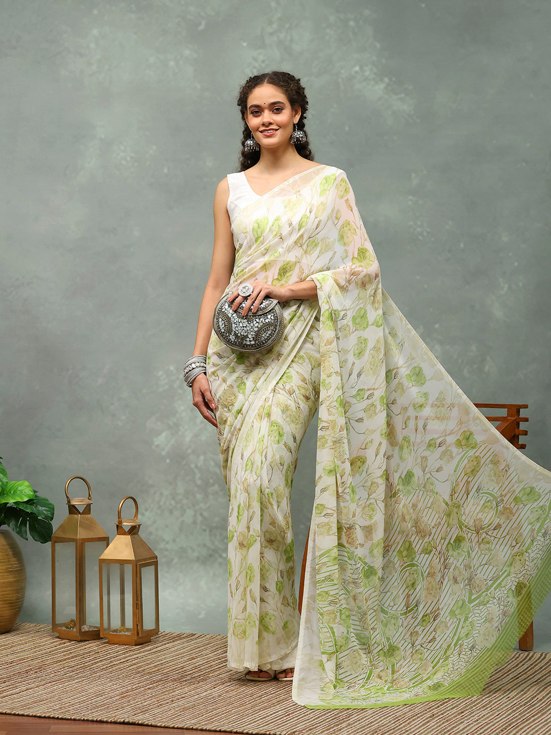 Digital Printed Georgette Saree