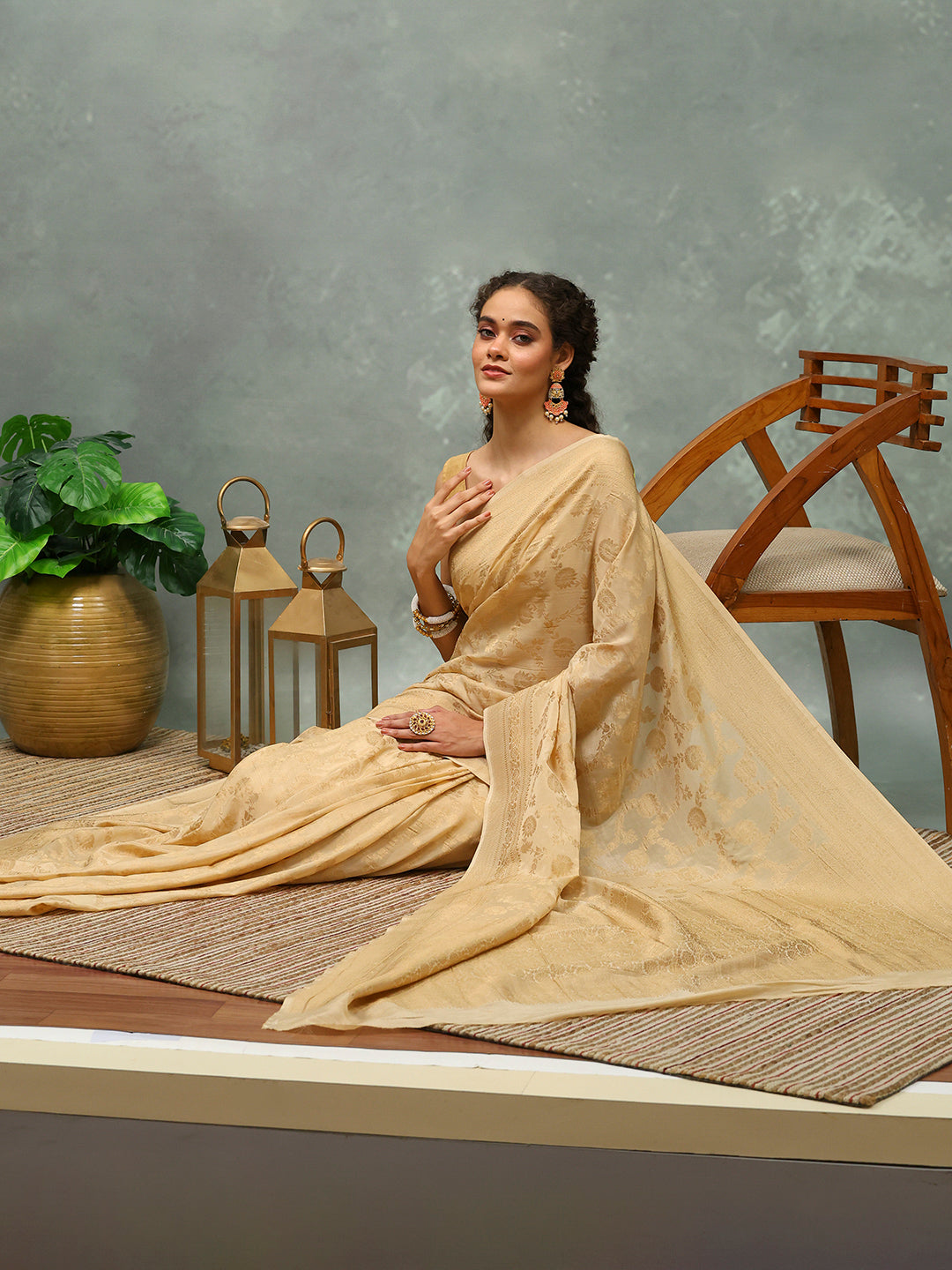 Woven Border Georgette Saree
