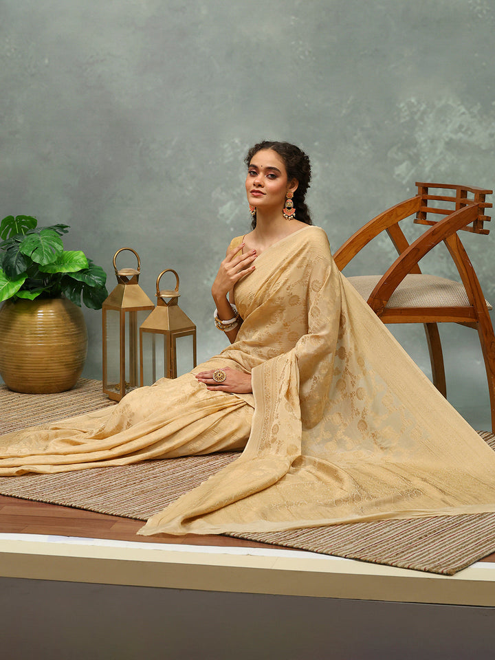 Woven Border Georgette Saree