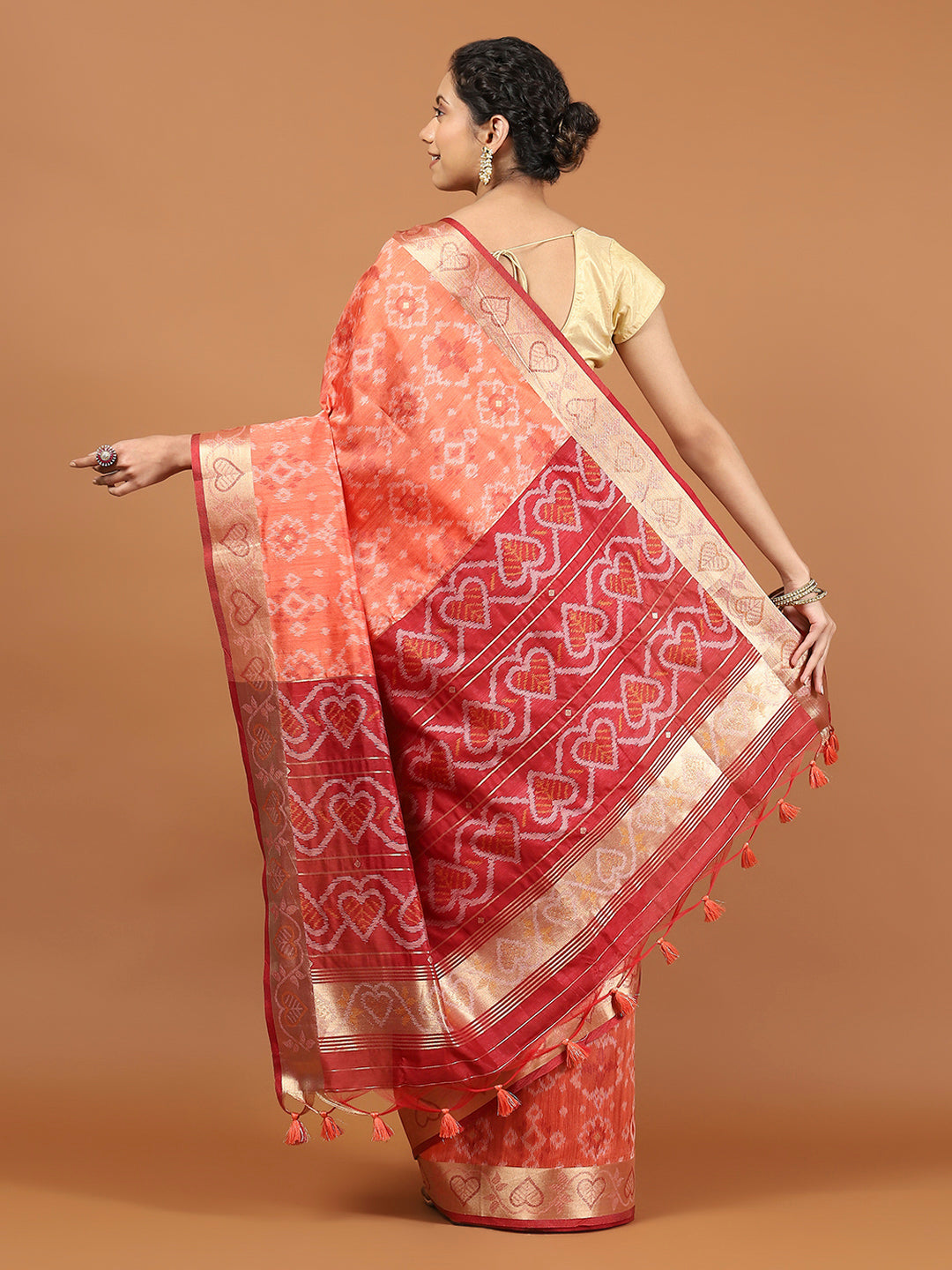 Woven Border Booti Art Silk Saree