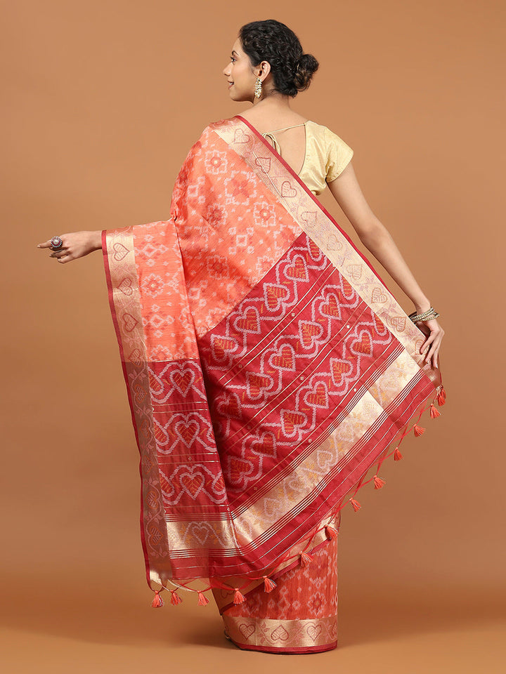 Woven Border Booti Art Silk Saree
