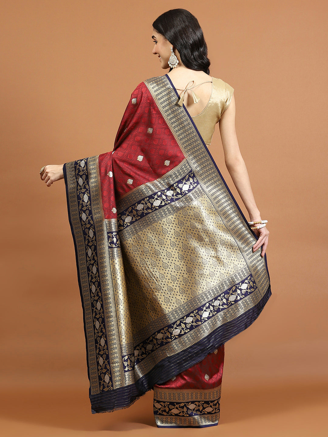 Zari Jaal Woven Art Silk Saree