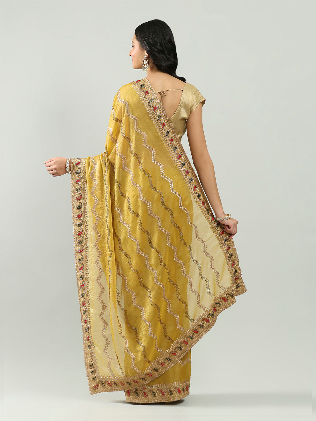Embroidery Border Organza Saree