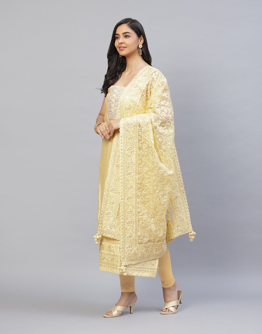 Embroidered Cotton Chanderi Suit Piece