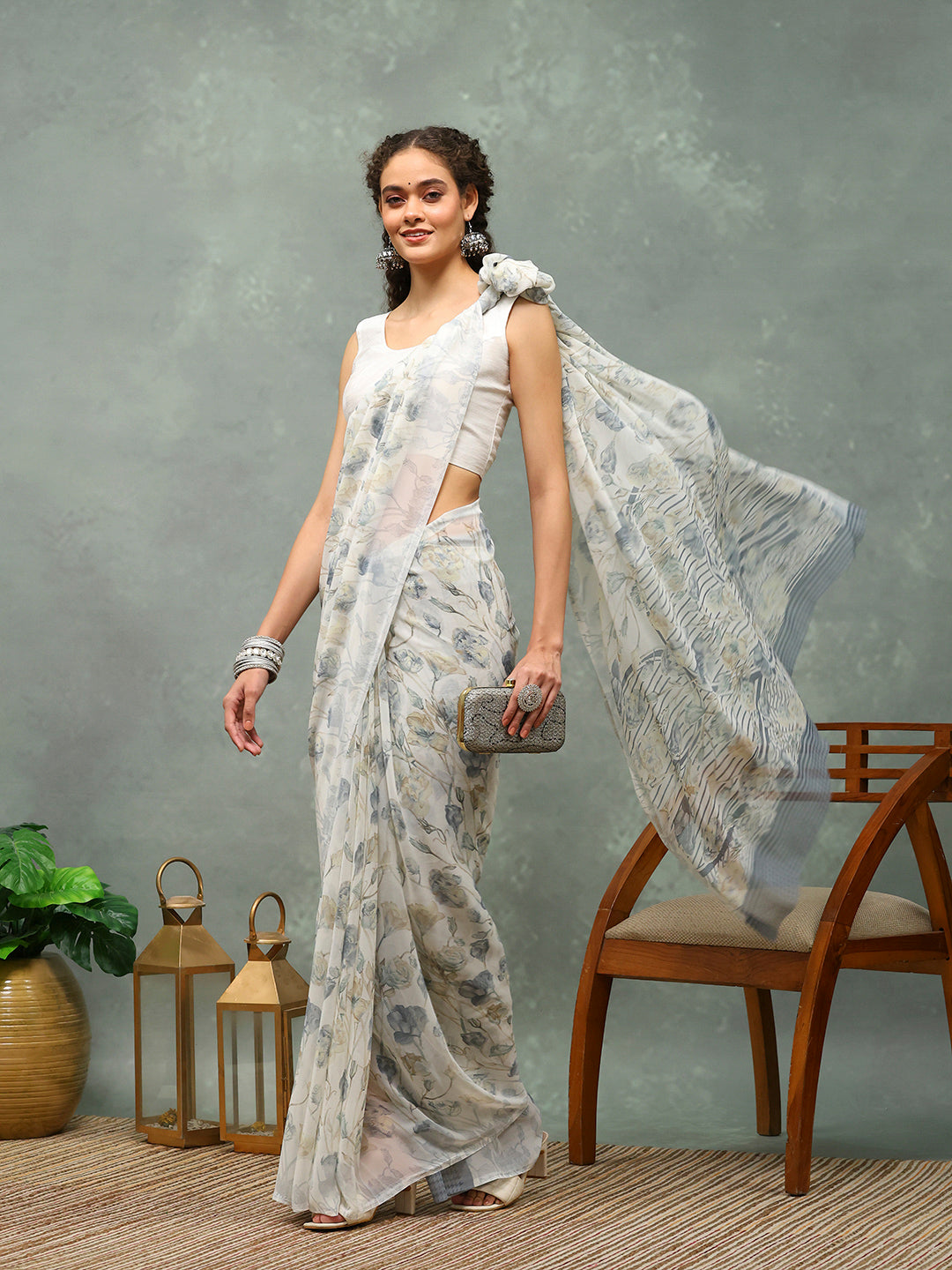 Digital Printed Georgette Saree