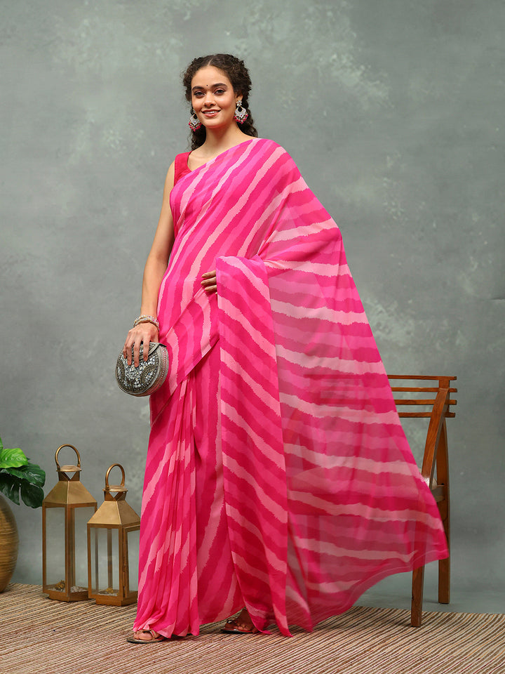 Abstract Printed Georgette Saree