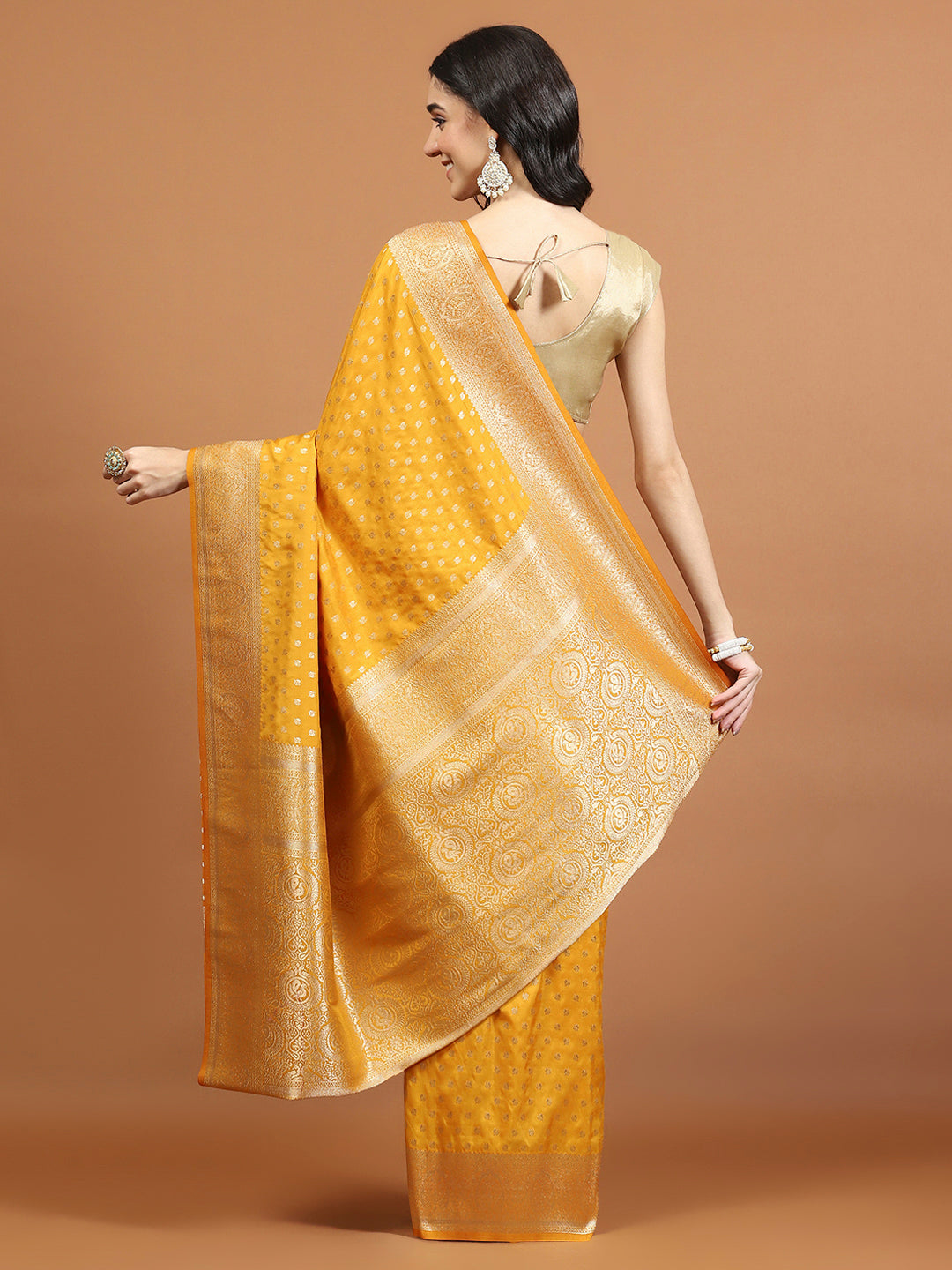 Zari Jaal Woven Art Silk Saree