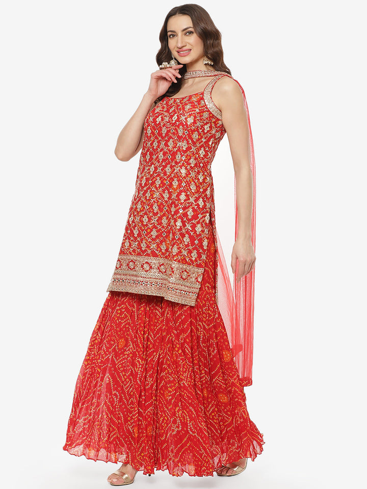 Bandhez Printed Georgette Stitched Salwar Kameez With Net Dupatta