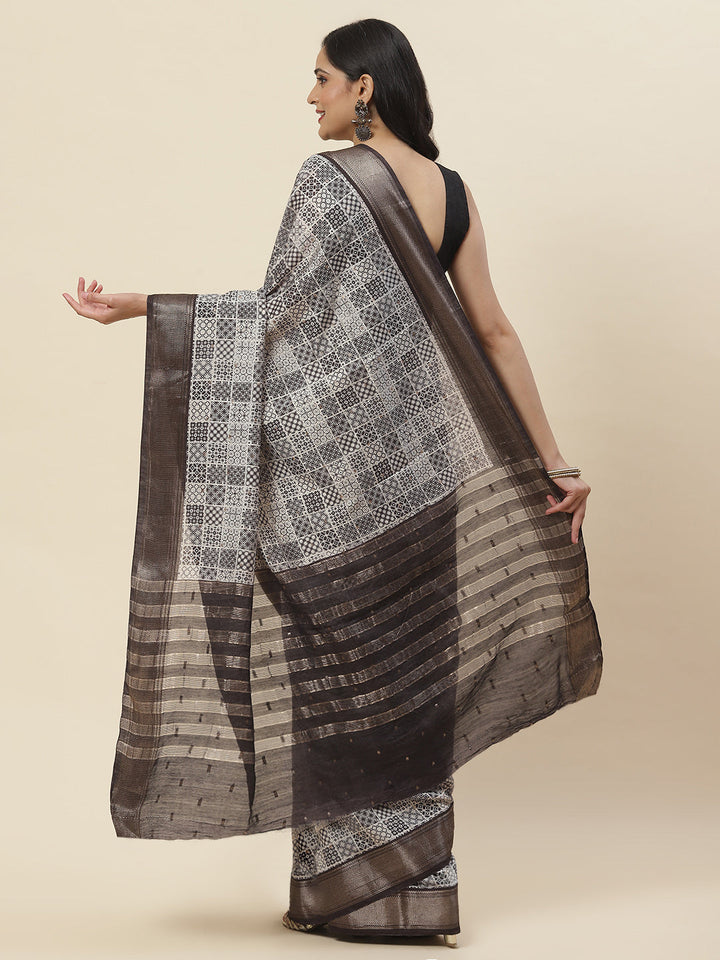 Printed Handloom Woven Saree